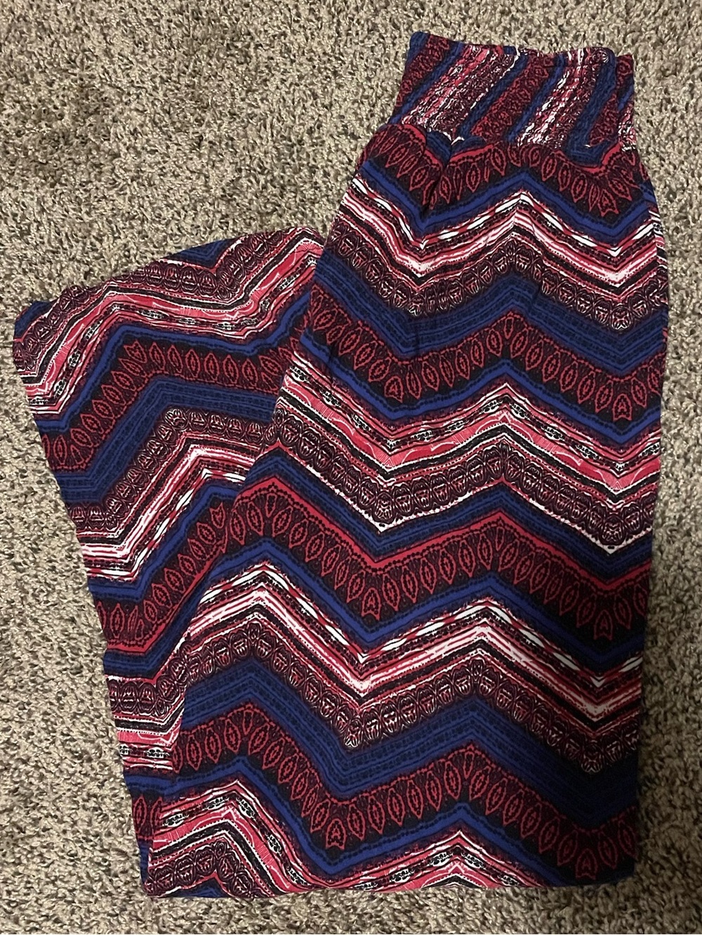 Joe B Red and Blue Abstract Print Pants